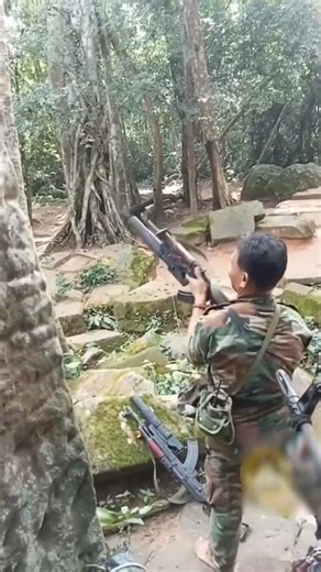 The final battle of the Cambodian soldiers before the scene cuts.