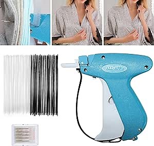 Blue Quilt Tacking Gun Kit - Mini Tagging Tool for Clothes with 500 White & 500 Black Mini Fasteners