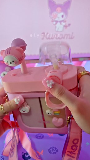 Enjoying Two Favorite Milk Drinks in a Cute Kuromi Tumbler