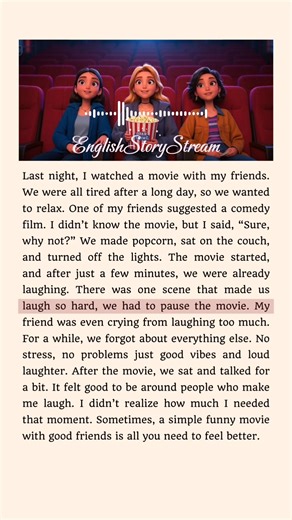 English Story - Watching Movie with my Friends 🗣📖 #learnenglish #englishstory #English | English StoryStream