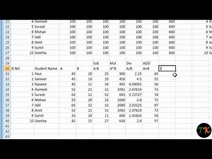 How to use AutoSum and addition, Subtraction, division and Multiplication in Excel