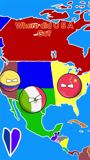 USA vs Mexico vs china vs Columbia #shortvideo #countryballs
