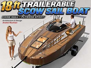 16ft 4.9mTrailerable SCOW Sail Boat Chine Hull Plywood Epoxy Architecture&Design Andrei Rochian