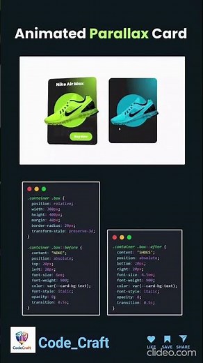 Animated Parallax Card Using HTML CSS & JS 🔥