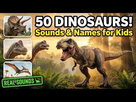 50 Dinosaur Sounds for Kids! 🦕 | Learn Dinosaur Names & Sounds | Dinosaurs for Kids