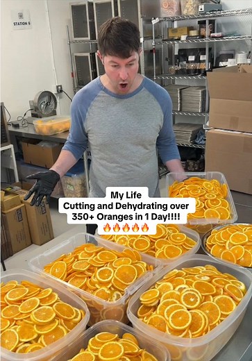 Cutting and Dehydrating 350 Oranges in One Day