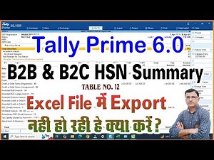 B2B And B2C HSN Summary Not Export In Excel file From TALLY PRIME 6.0 |GSTR1 May2025 HSN Not Export