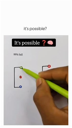Theee Whole World on Instagram: "The post showcases a viral puzzle video challenging viewers to draw three interlocking colored loops (green, red, blue) connecting corner dots on a square without lifting any pen, claiming a 99% failure rate, which has amassed over 3.2 million views and 700 replies in hours. Rooted in graph theory's Eulerian path concept, the puzzle is solvable by traversing edges in a specific sequence that ensures each vertex has even degree, turning an apparent impossibility i