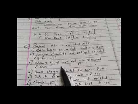 1. Bank reconciliation statement|| Cash book||Problem 1.