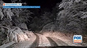 9.1K views · 267 reactions | This video by FOX Weather Exclusive Storm Tracker Brandon Copic shows haunting scenes in Gouldsboro, Pennsylvania, where trees were covered in so much snow that they began to bend over the road. | FOX Weather | Facebook
