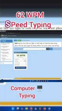 62 WPM Speed Computer Typing 🖥️#shorts #computer