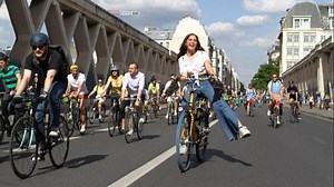 A huge bike parade in Paris this weekend