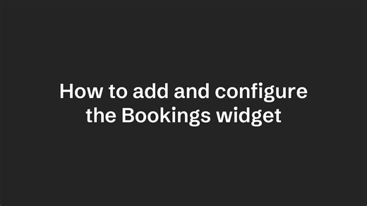 How to add and configure the Bookings widget