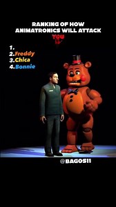 Rankingof how animatronics will attack you #fnaf #horrorgame #ranking @bagos11