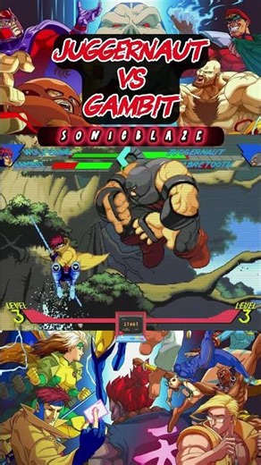 JUGGERNAUT destroys GAMBIT in X-Men vs Street Fighter 🃏🔴