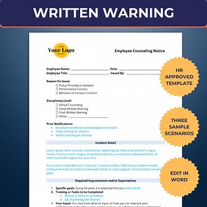 Employee Write-up | Written Warning | Corrective Action | Attendance Write up | Poor Performance Documentation | Corrective Action, Behavior - Etsy