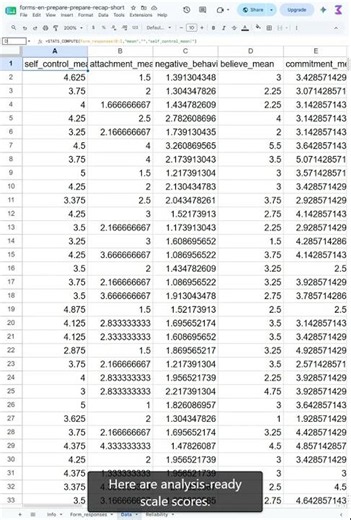 Google Forms to ready scores without SPSS