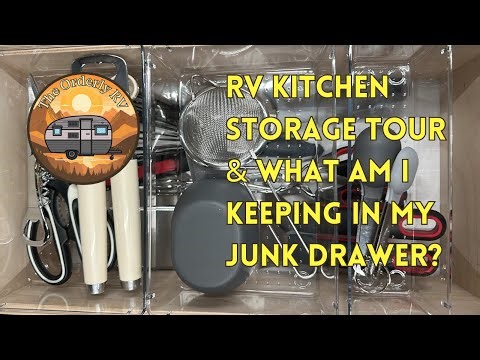 RV Kitchen Storage Tour | What’s in My RV Cabinets & Junk Drawer (RV Organizing Tips)