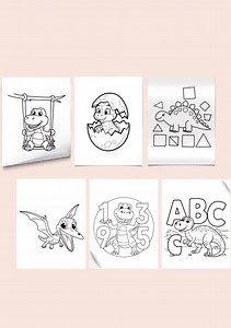 Dinosaur Coloring Book for Kids: 20 Dino Pages & Puzzles (digital Download) - Etsy Canada