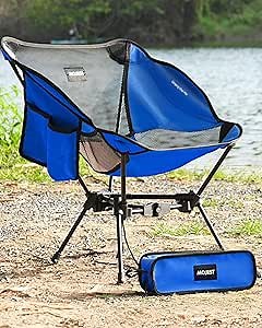Portable Camping Chair – Compact Lightweight Folding Chair for Adults, Supports 330 lbs – Ideal for Backpacking Hiking, Fishing, Beach, Picnic & Lawn (Blue)