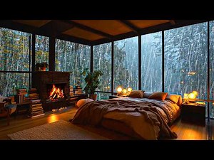 No Ads, Rain Sounds For Sleeping – 10 Hours of Rain Sounds & Crackling Fireplace | Deep Sleep