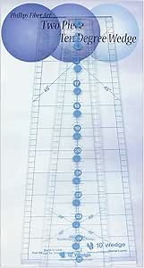 Phillips Fiber Art 2TDW Two Piece Ten Degree Wedge Ruler, Medium