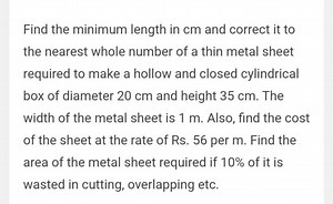Find the minimum length in cm and correct it to the nearest who... | Filo