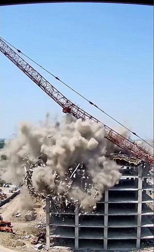 Crane COLLAPSES! 💥 #Viral
