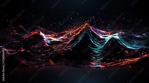 A futuristic dance of illuminated curves and hues transforms the night into a captivating abstract spectacle.