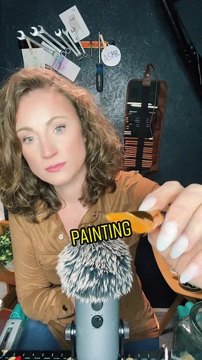 Let me paint you a picture - ASMR brush sounds to make you feel relaxed and sleepy - 15 seconds of tingly brushing #asmr #asmrbrushing #asmrbrushes #asmrart #asmrbrushingyou
