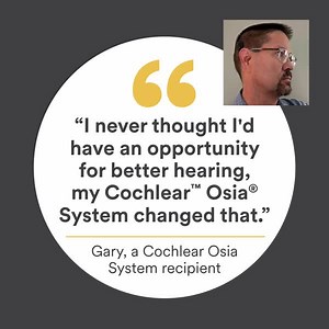 3K views · 38 reactions | For so many living with hearing loss, hope can feel distant. The Cochlear Osia System changed that for Gary. As we celebrate the 5th anniversary of the Osia System, stories like Gary's are a powerful reminder of how innovation can restore not just hearing—but confidence, connection and joy. Here's to five years of breakthroughs. Learn more about the Osia System here: https://bit.ly/3IZ1j1j | Cochlear Americas | Facebook