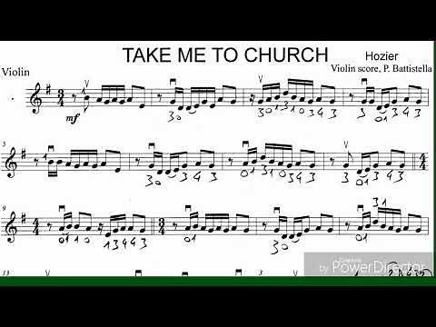 Take me to church BAT VIOLIN SHEET MELODY on screen