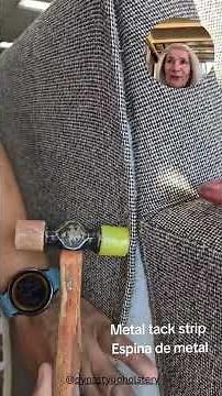 This tack strip trick saves upholstery hours #diy #upholstery #furniture