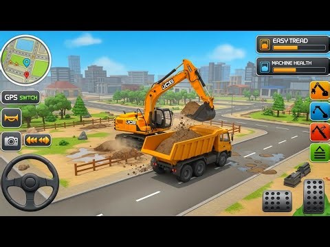 JCB Excavator Simulator Road Construction Project Android Gameplay