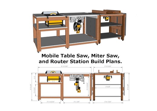 Flip Top Miter Saw Table Build Plans: Foldable Router Workbench (PDF) - Etsy