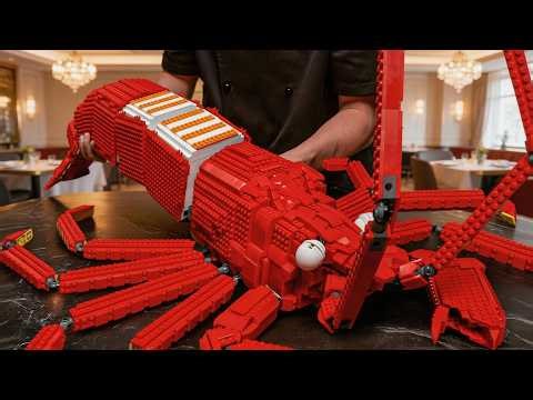 Cooking LEGO Surimi GIANT Lobster Recipe 🦞🔥 | Seafood Lego Cooking