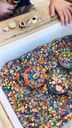 Charlie and me handcrafted sensory tubs on Instagram: "Birthday Cake Sensory Tub 🎂🌈 Warning: may cause serious party vibes 🥳 This sprinkle-loaded birthday cake tub is all about scooping, pouring and whipping up pretend birthday treats without the sugar crash 😉 Perfect for developing fine motor skills, encouraging imaginative play and celebrating like it’s your birthday every day 🎉✨ ✨ Supports fine motor development ✨ Encourages creativity & role play ✨ Bright, colourful & hands-on fun #birt