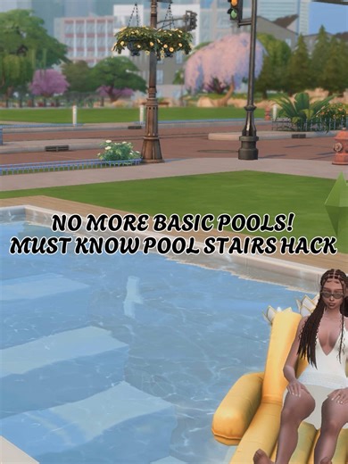 Quickest and easiest tutorial on how to build the perfect stairs for your sims 4 pools! 🤍✨ Which sims hack should I share next? #sims4pools #sims4 #thesims4 #sims4builds #sims4tutorial #fyp #parati