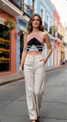 💎Top Cropped de Crochê Estilo Halter | Moderno, Delicado e Feito à Mão✨💎