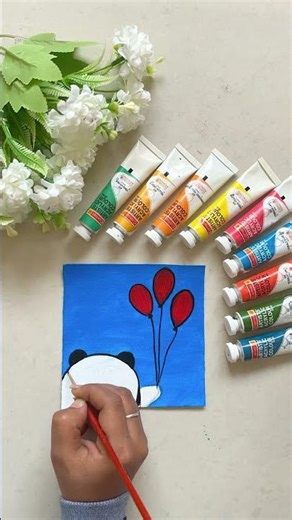 Panda | Easy Panda Painting for Kids 🐼🎈 | Acrylic Art | canvas painting | art video