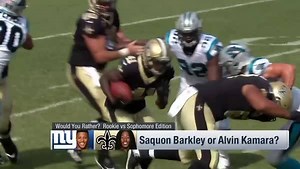 48K views · 116 reactions | Saquon or Kamara? 樂 The NFL Fantasy Live crew debates between rookie and sophomore RBs this season | NFL Network | Facebook