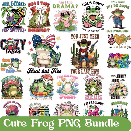 Funny Frog Meme PNG Bundle, Humorous Animal Sublimation Designs (digital Download) - Etsy