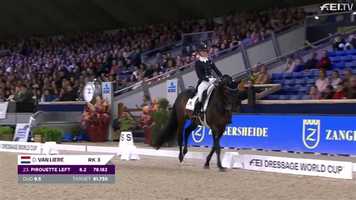Dinja Van Liere and Hermes N.O.P. Dance to Victory in Mechelen! 🐴💃🏻 Dinja Van Liere and Hermes N.O.P. delivered a beautiful ride to win the FEI Dressage World Cup™ Grand Prix Freestyle in Mechelen! Their elegant performance earned them the top spot on the podium with an amazing score of 83.240%. 🥇 Catch up on all rounds from this stunning competition now on FEI.TV! 🎥💜 🔗 tv.fei.org/FWC-WEL-Jumping-Dressage-Driving-Mechelen-2024 #FEIDressageWorldCup #Dressage #FEITV #WEL | fei.tv