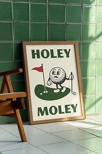 Holey Moley Funny Golf Art Print – Retro Cartoon Golf Ball Poster - Golfer Wall Decor - Digital Print - Sporty Home Decor - Etsy Canada