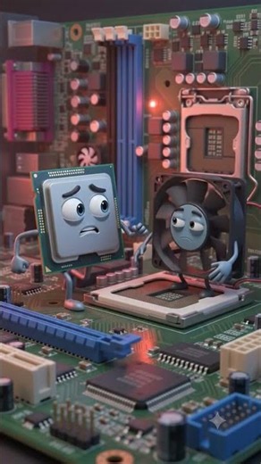Cooling Fan Fainted?! 😱💻 #ComputerParts #TechHumor #PCBuild #FunnyAnimation