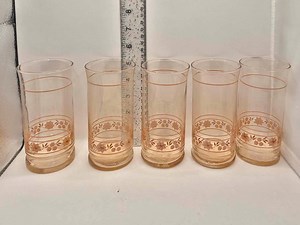 Vintage Libbey Glasses Set of 5 Capri Highball Glass Tumblers Retro Peach Pink Glassware - Etsy UK