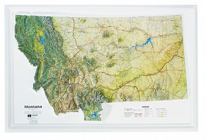 Montana - Natural Color Relief (NCR) Series 3D Raised Relief Map