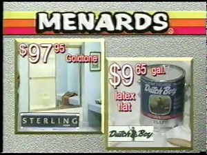Vintage Commercial - Menards - Shower Doors and Paint on Sale