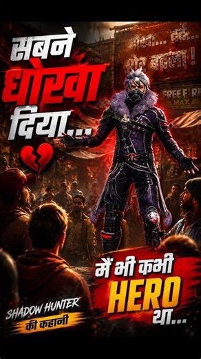 😔 जब पूरी दुनिया ने मुझे ठुकरा दिया… | Shadow Hunter Story 🔥#freefire #ShadowHunter #FFStory
