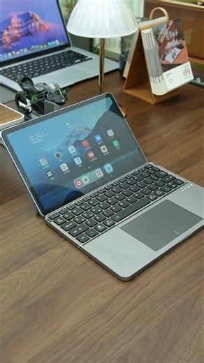 This foldable keyboard with a touchpad connects via Bluetooth with a single click.No separate mouse